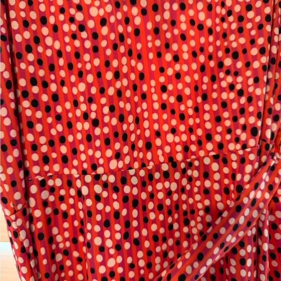 NWOT Anthropologie Hutch Polka Dot Wrap Dress with Orange Accent lining size XS - Picture 5 of 6